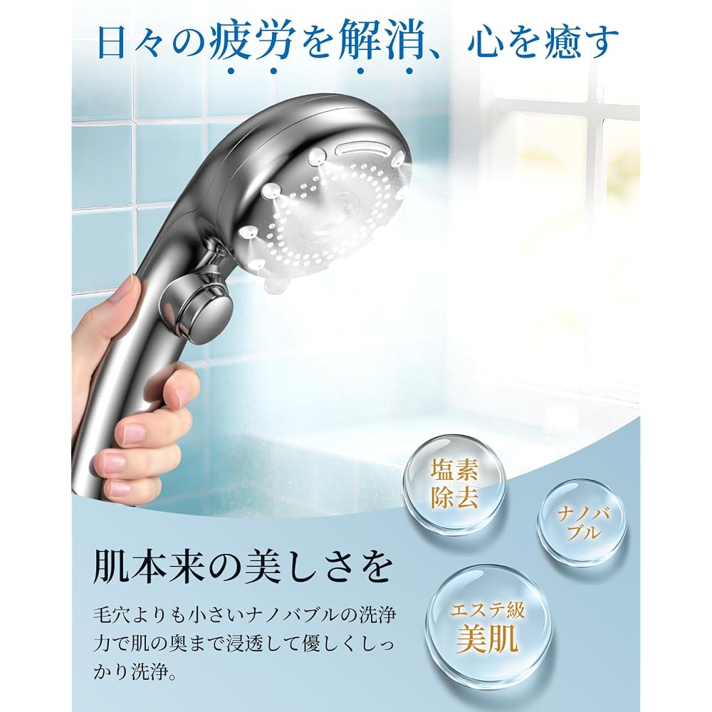 RUNCTY Shower Head with Chlorine Removal [SPA-Grade Mist Experience, Enhanced Chlorine Removal, 6