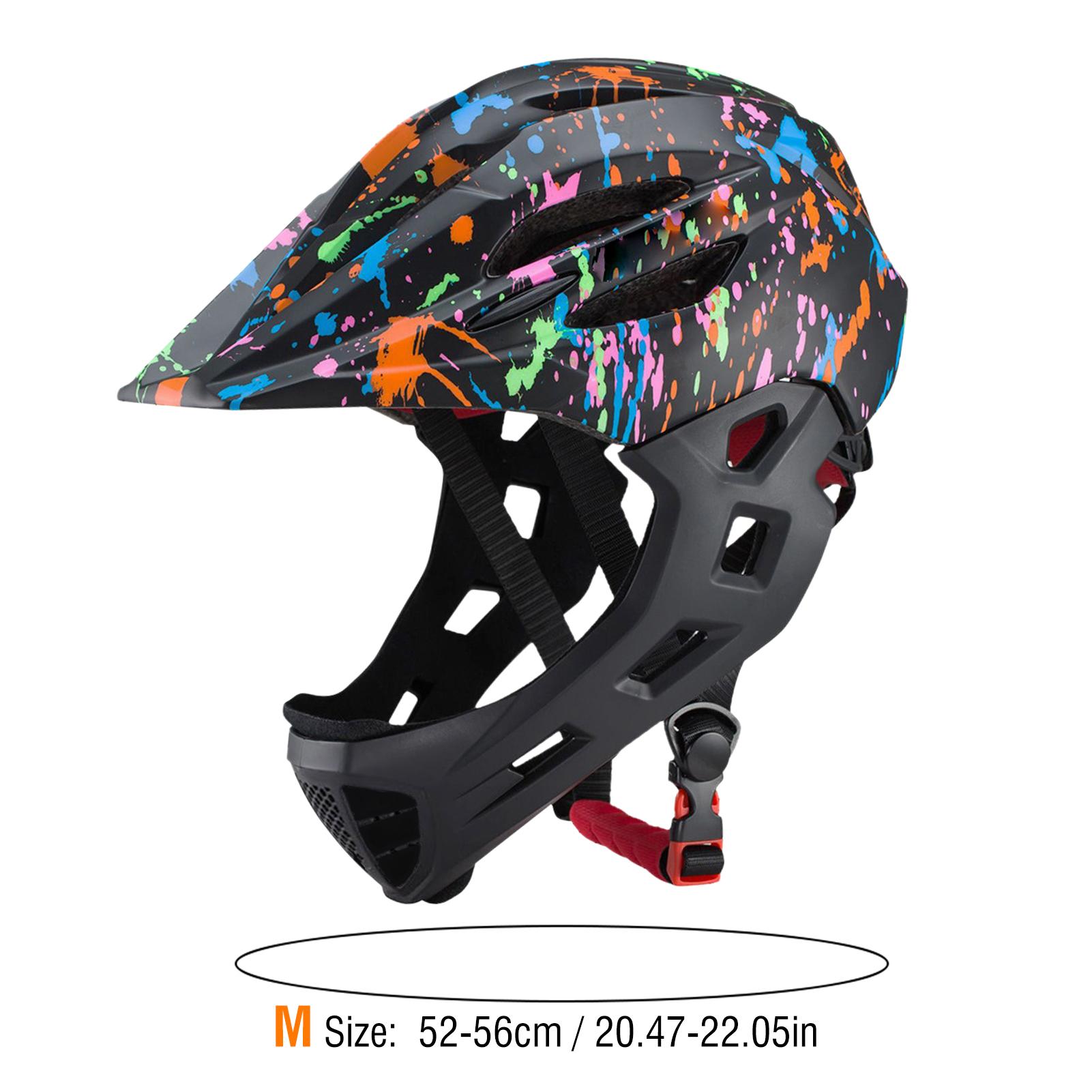 Adjustable Breathable Kids Bike Helmets Toddler Lightweight Full Face Bike Helmets with LED Light Full Face Bike Helmet