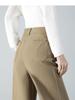 Women's High-Waisted Khaki Wide-Leg Suit Pants for Spring/Summer 2026 - Straight, Thin, and Draped