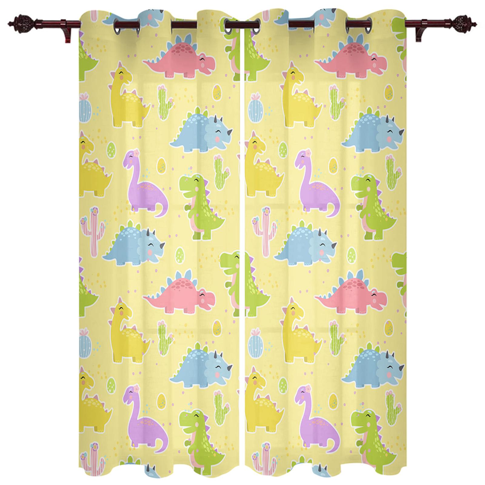 Мультфильм животное милый динозавр оконная занавеска детская спальня шторы домашние шторы — фото 16