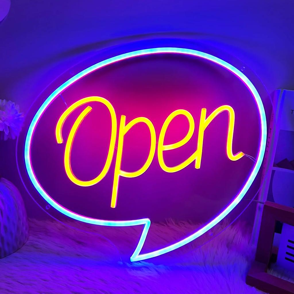 Open Neon Sign Advertisement Board Restaurant Beauty Salon Bar Cafe Music Studio Storefront Spa Hotel Party Club Wall Decor