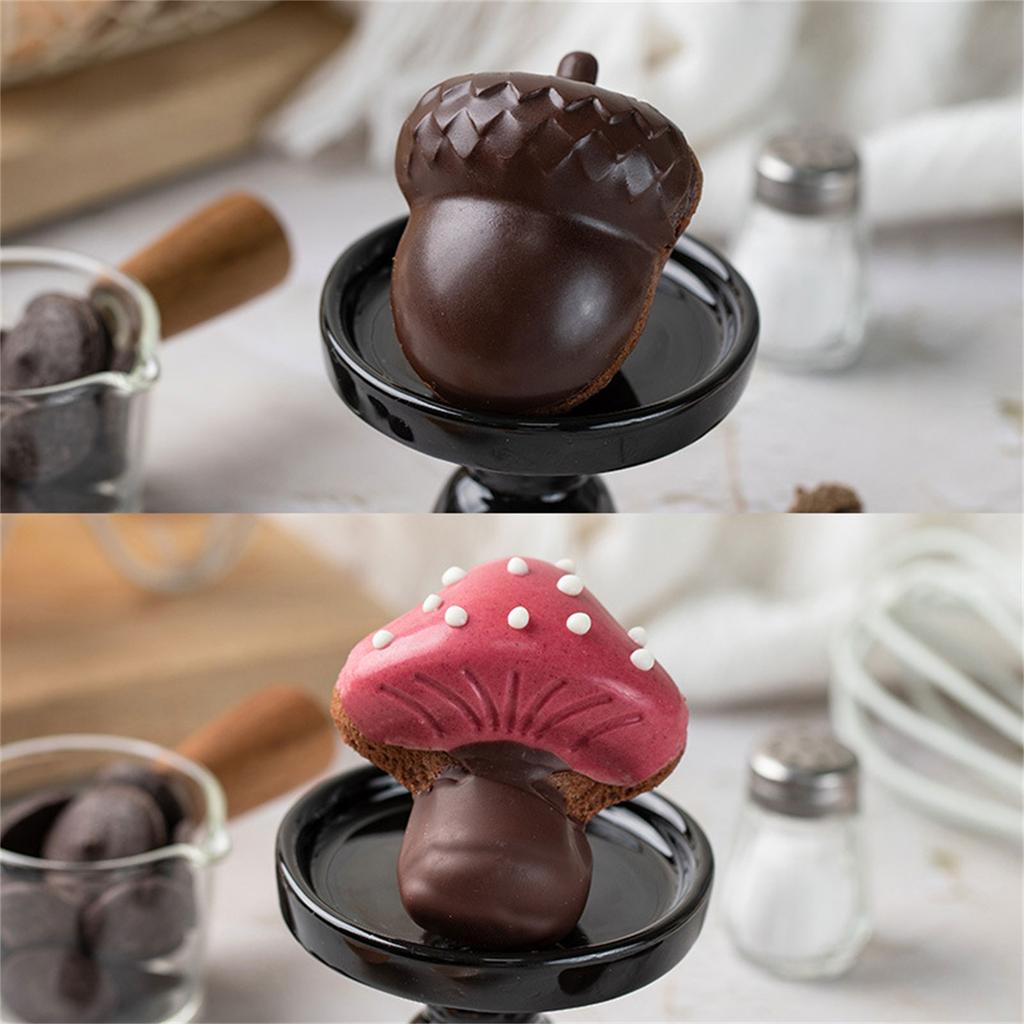 Sada 2 forem na pečení na muffiny z uhlíkové oceli 6 dortových forem ve tvaru dutých hub/žaludu Nepřilnavé pečící nádoby na dezert