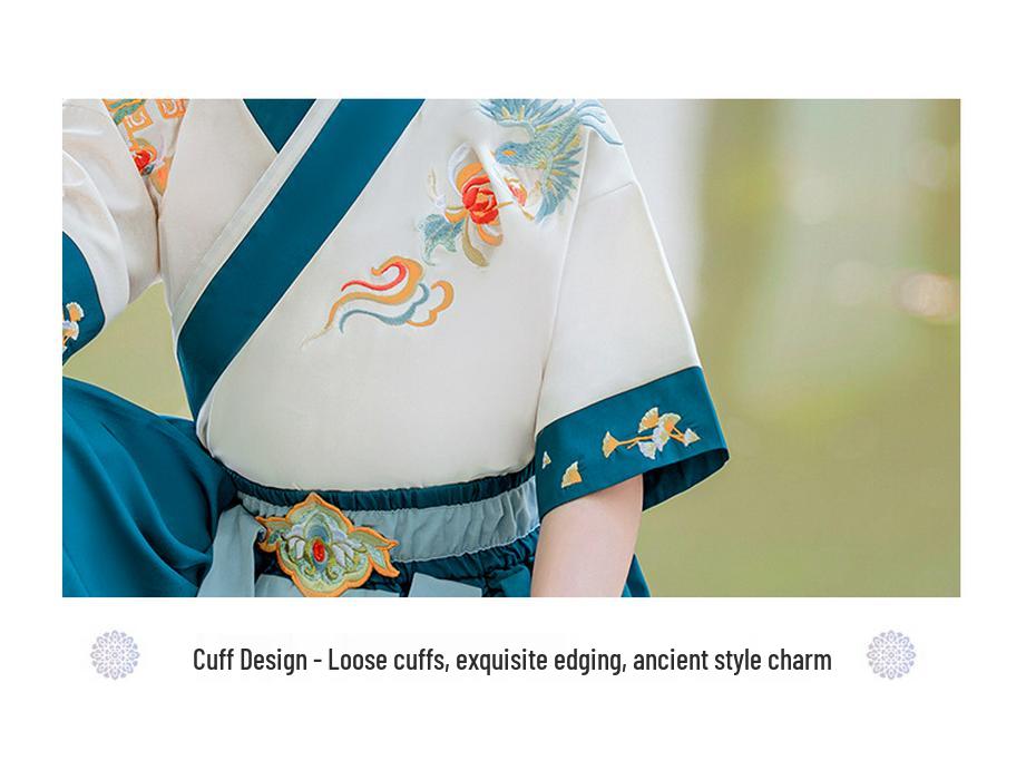 Lato 2024 Dziecięce Hanfu: Zestaw w stylu starożytnym - Garnitur Tang dla chłopców z krótkim rękawem - Strój młodego mistrza do studiów chińskich