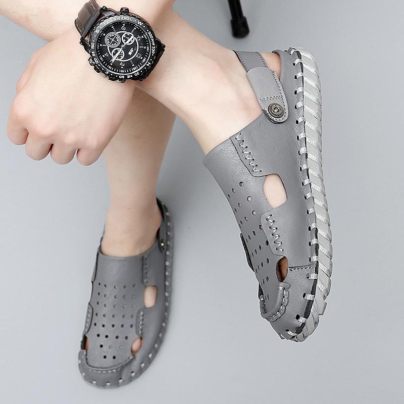 Летние роскошные брендовые кожаные сандалии — фото 4