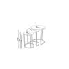 Ceylin 3-seat Nesting Coffee Table Silver Color Metal Leg, White Shatterproof Glass