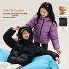 Girls' Goose Down Waterproof Hooded Puffer Jacket
