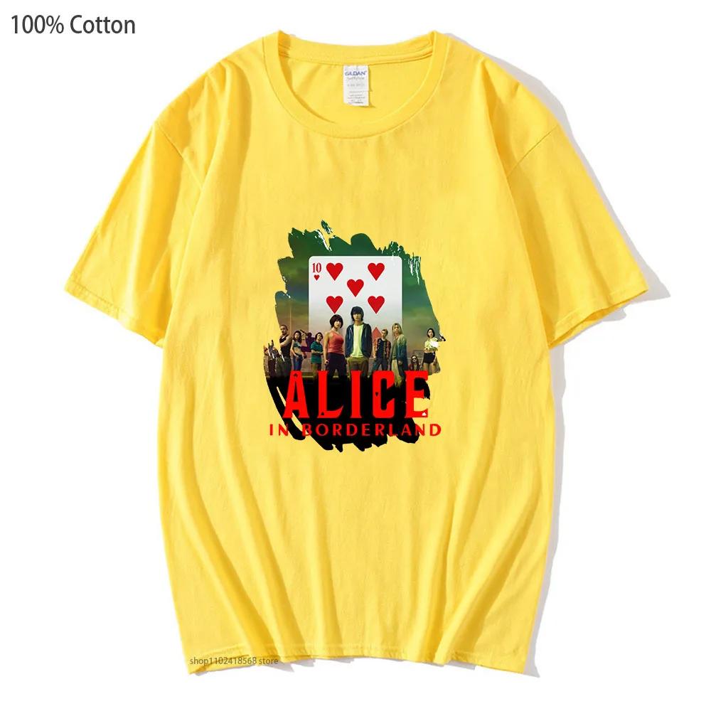 

Anime Alice In Borderland Tshirt Usagi Arisu Kuina Chishiya T-Shirts Women Clothes Men Cartoon Anime Graphic Tee Cotton Top 3XL