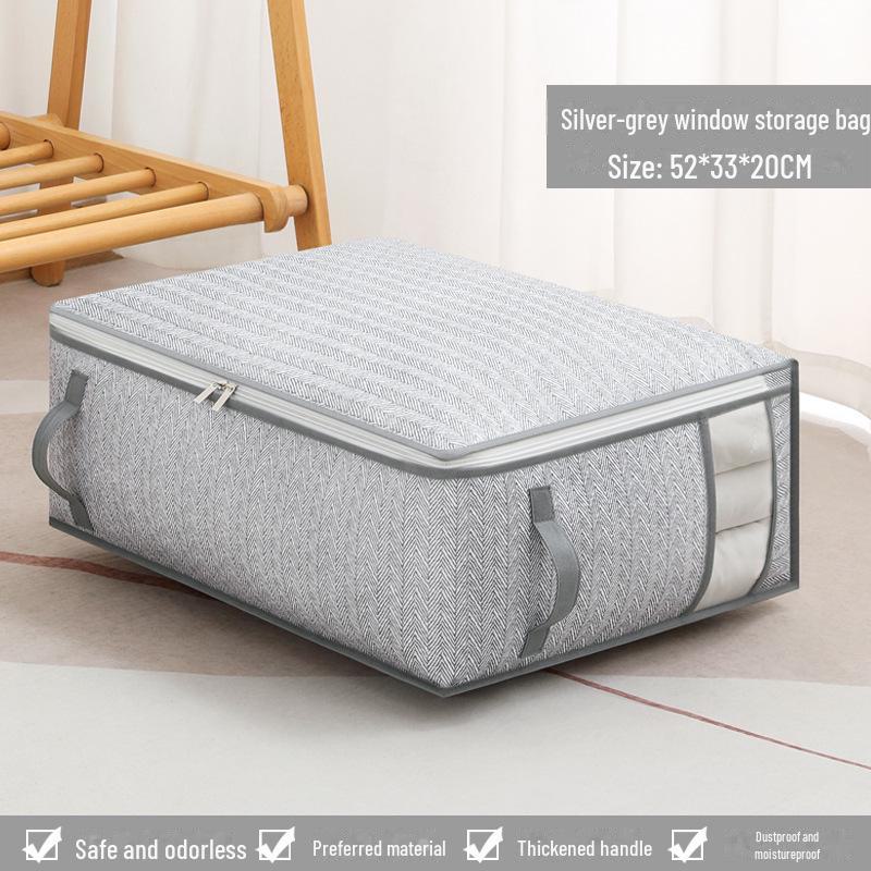 Large Capacity Window Zipper Storage Bag for Clothes & Quilts