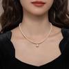 Women's Luxury French Hepburn Micro-Paved Diamond Pearl Choker Necklace