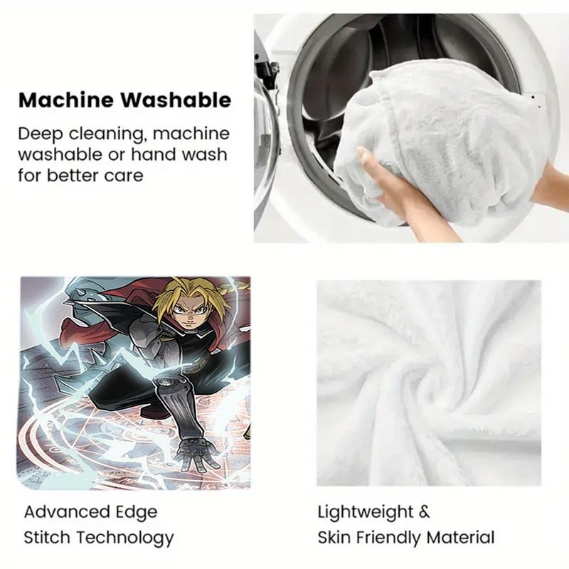 The Elric brothers Alphonse Elric 2D Flat Pattern Flannel Blanket High quality All Seasons Warmth and Comfort Perfect for Christmas Gifts.NMT0928188