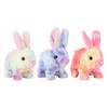 Electric Jumping Plush Rabbit Toy Hopping Ears Nose Moving Bunny Plushie Toddlers Boys Girls Interactive Simulation Stuffed Animal Toy with Sound
