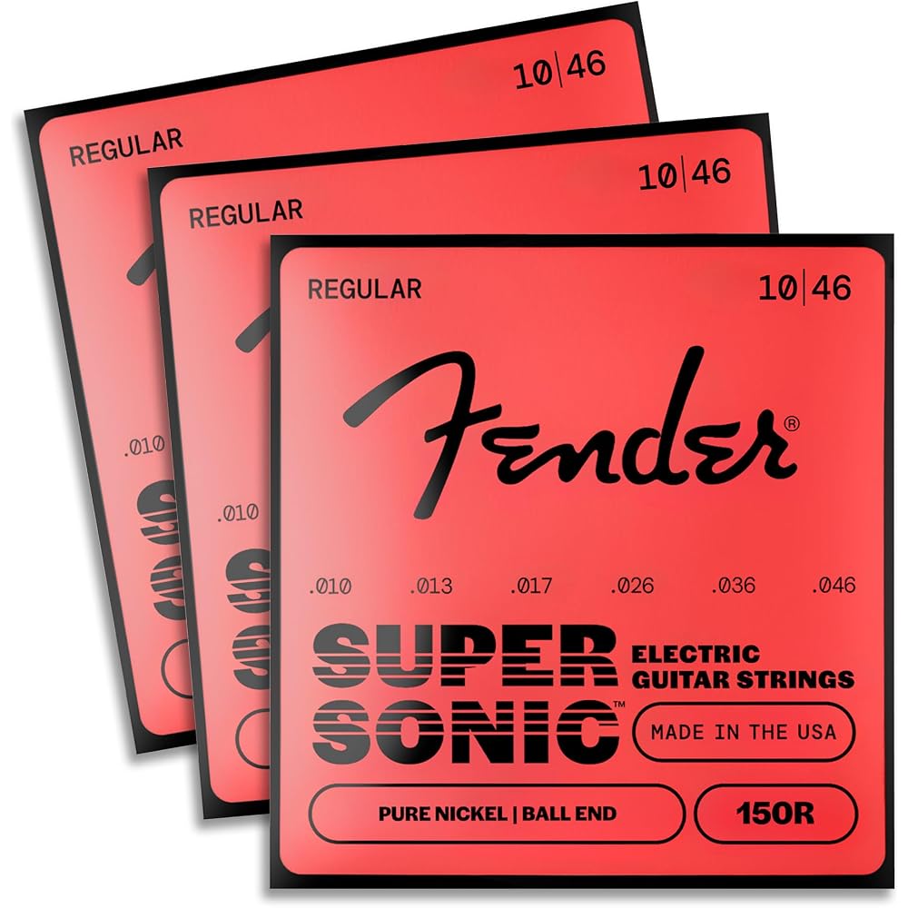 Fender Electric Guitar Strings SuperSonic™ 150R Guitar Strings, Pure Nickel, Ball End, Gauges .01...