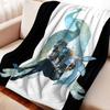 Cartoon Gesnhin Impact Kaeya Alberich Flannel Blanket Cover Warmth Soft Anime Blanket Multifunctional Decor Universal Blankets