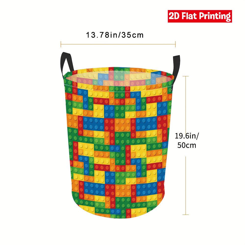 Collapsible Laundry Basket Large Round Waterproof Fabric Hamper Dirty Clothes Storage Bin Toy Organizer with Handles