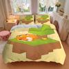3pcs Minecraft Inspired Animal Print Home Bedding Set-Universal Three-Piece Suit for Bedroom, Guest Room, Living Room, Hotel Decorations-Per