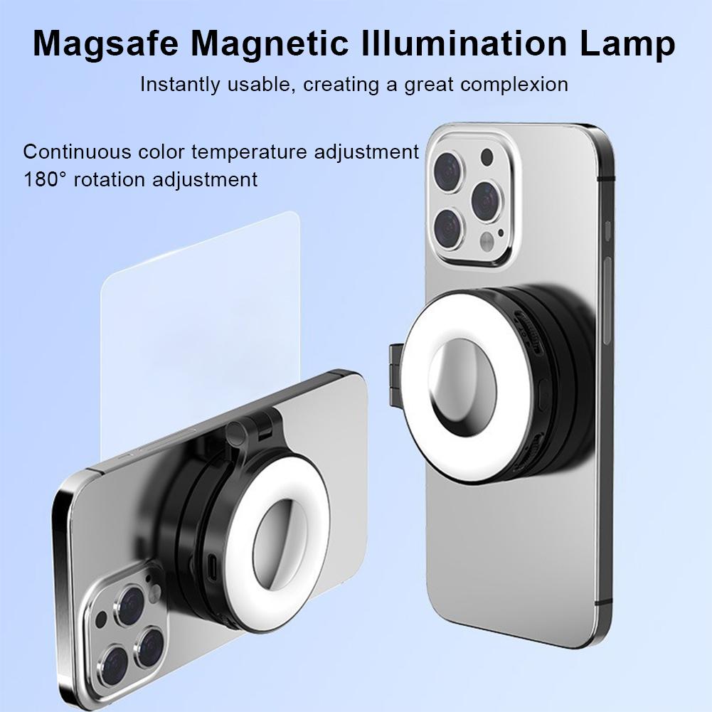 Magnetic Phone Selfie Light W/ Magnetic Ring Foldable LED Fill Light Phone Live Streaming Beauty Light for Vlog Live Streaming