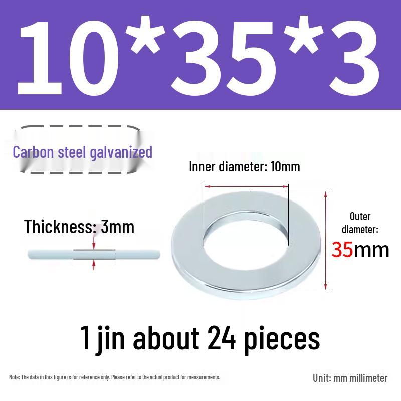 Oversized Thickened Galvanized Iron Flat Washer M2M3456810-M6