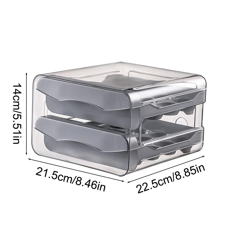 Kitchen Storage Fresh-Keeping Box, Refrigerator Egg Storage Box, Double-Layer Drawer Style Household Kitchen Egg Box Holder
