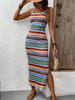 2026 Summer Women's Casual Striped Sleeveless Beach Dress