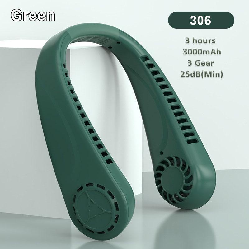 5 Speeds Portable Silent Neck Fan Bladeless Cooling Fan Headphone Design Personal Fan Adjustable Neck Fan for Travel Desk Bedroom