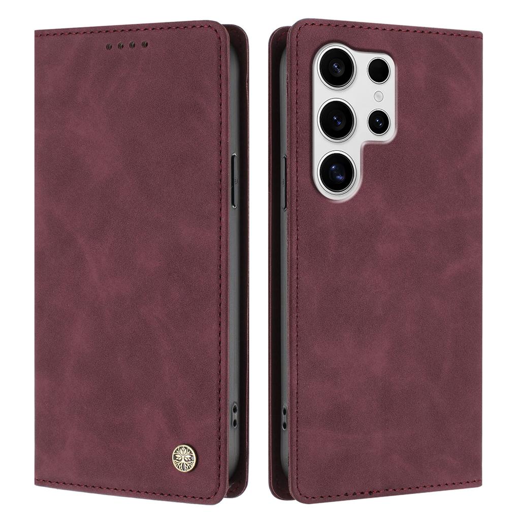 Wallet Case for Galaxy S25 Ultra - Leather/PU, Wine