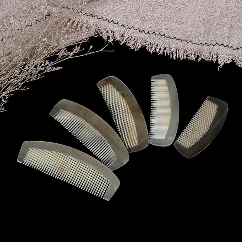 1*Natural Amber Ox Horn Comb Hair No Static Health Care Brush Hairdressing Comb