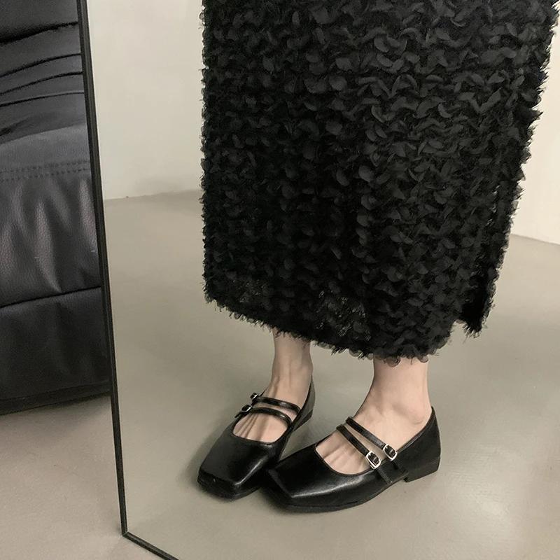 New Spring Square Toe Women Mary Jane Shoes Outdoor Comfort Soft Sole Shoes Ladies Outdoor Shoes