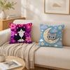 Cute Cartoon Cat Print Cushion Cover Double-Sided Plush Sofa Cushion Covers Organic Breathable Invisible Zipper