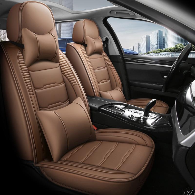 Five-Seat All-Around Car Seat Covers Suitable for All Seasons, Made of Durable and Breathable Faux Leather, Providing Protection for Car Interiors