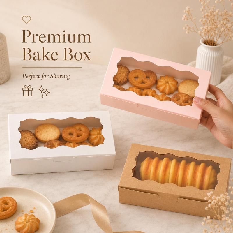 Gift Storage Boxes Kraft Paper Dessert Box Homemade Bread Chocolate Sweets Packaging Box Holiday Birthday Gift Packing Container