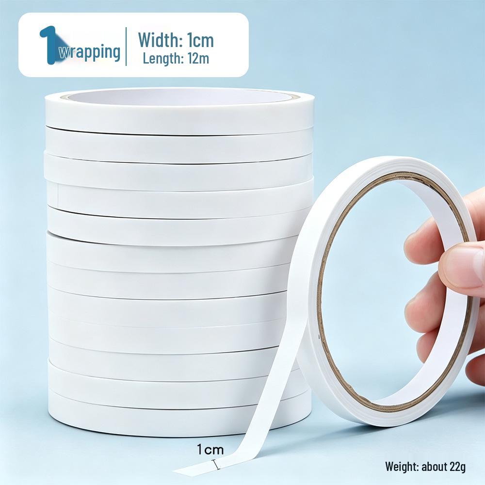 Thin Transparent Double-Sided Tape – 12m, High Viscosity for Office & Crafts