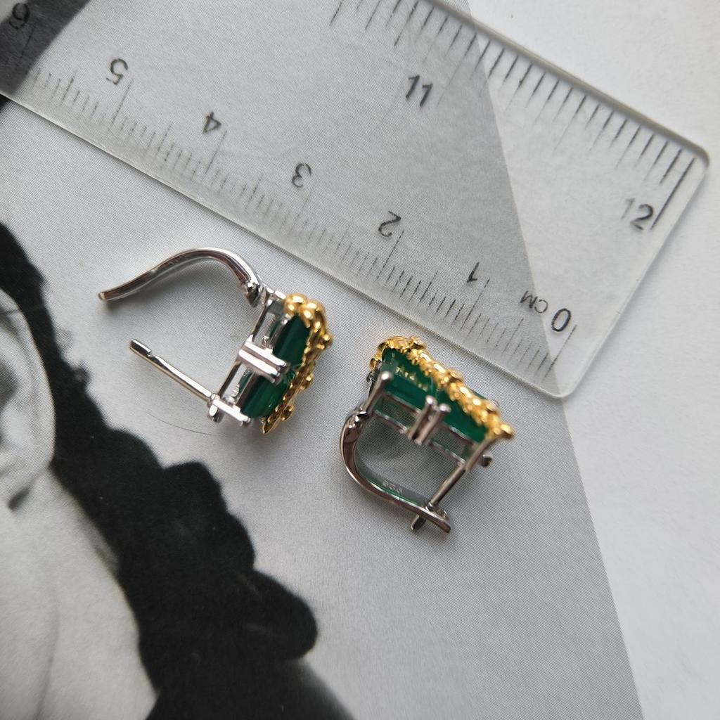 Silver Earrings with Natural Agate (2196440)