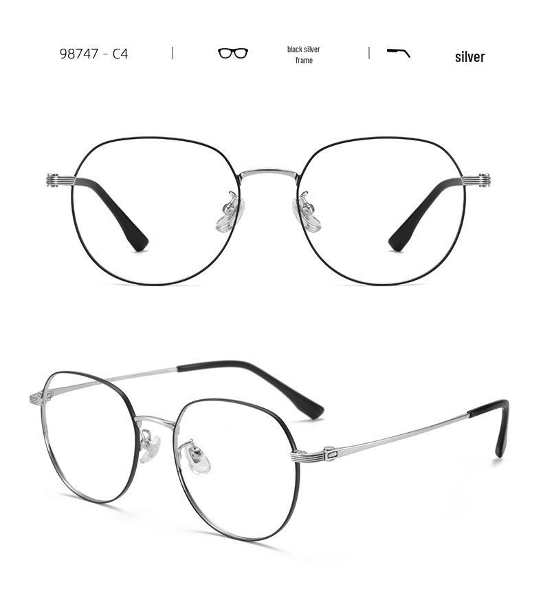 New Women's Slimming Pure Titanium Polygon Eyeglass Frame (53mm) - Fashionable and Versatile 