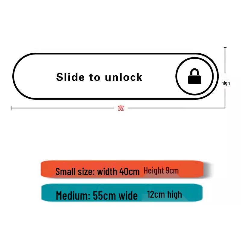 Self-Adhesive Sliding Unlock Text Wall Stickers for Mobile or Home Glass Doors