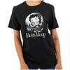 Betty Boop Retro Cartoon Biker Baddie Wink Womens Graphic Crewneck T Shirt Tee