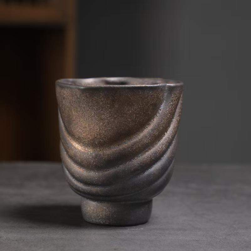 

Японская керамическая ретро дегустационная чашка - Креативная чашка из грубой керамики для трансграничной торговли 240ml