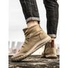 Men's Autumn-Winter Trendy Versatile Workwear Shoes, British Retro Short Boots, Wear-Resistant Mid-Top Footwear.