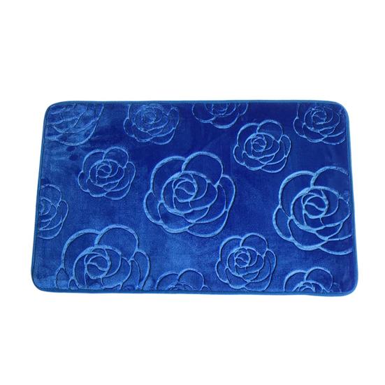 

Нескользящий коврик для ванной комнаты с 3D-узором в виде розы, коврик из кораллового бархата, однотонный ковер для входной двери дома 1pc королевский синий