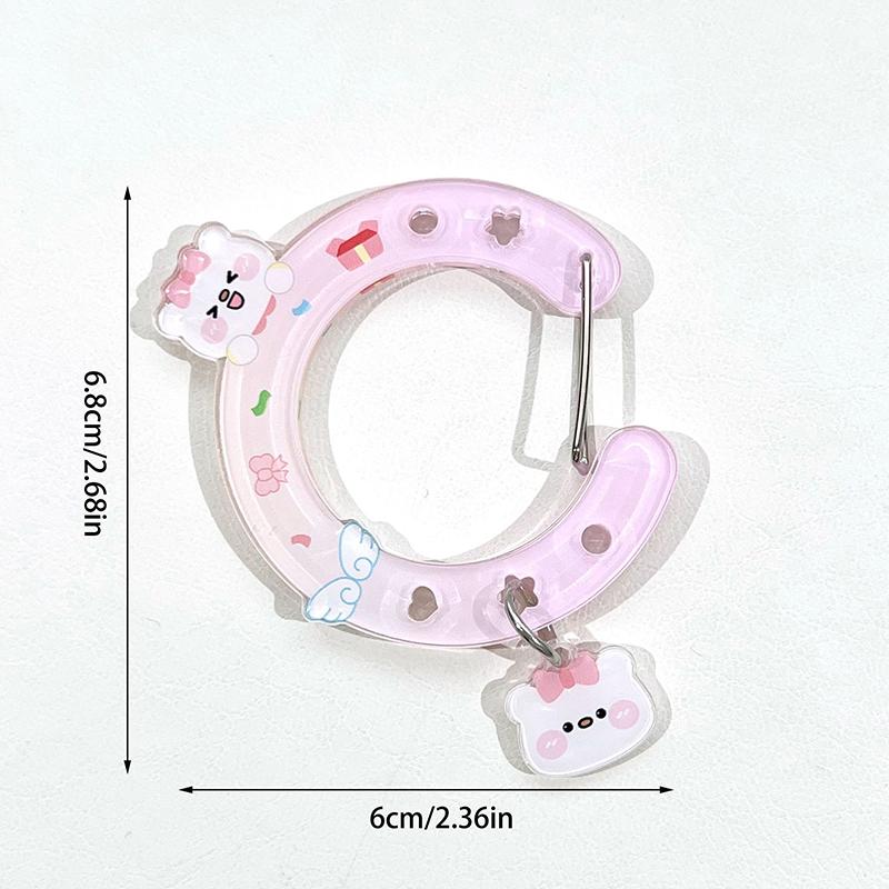 Acrylic Hollow Animal Shape Trinkets Keychain Bag Charm Accessory Carabiner Backpack Pendant Handbook Decoration Gifts
