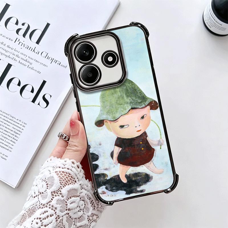 Y-Yoshitomo Nara Soft Phone Case For Xiaomi Redmi Note 14 15 Pro Plus 13 12 11S 11T 5G 10 9S 9 Plating Anti-Fall Fundas
