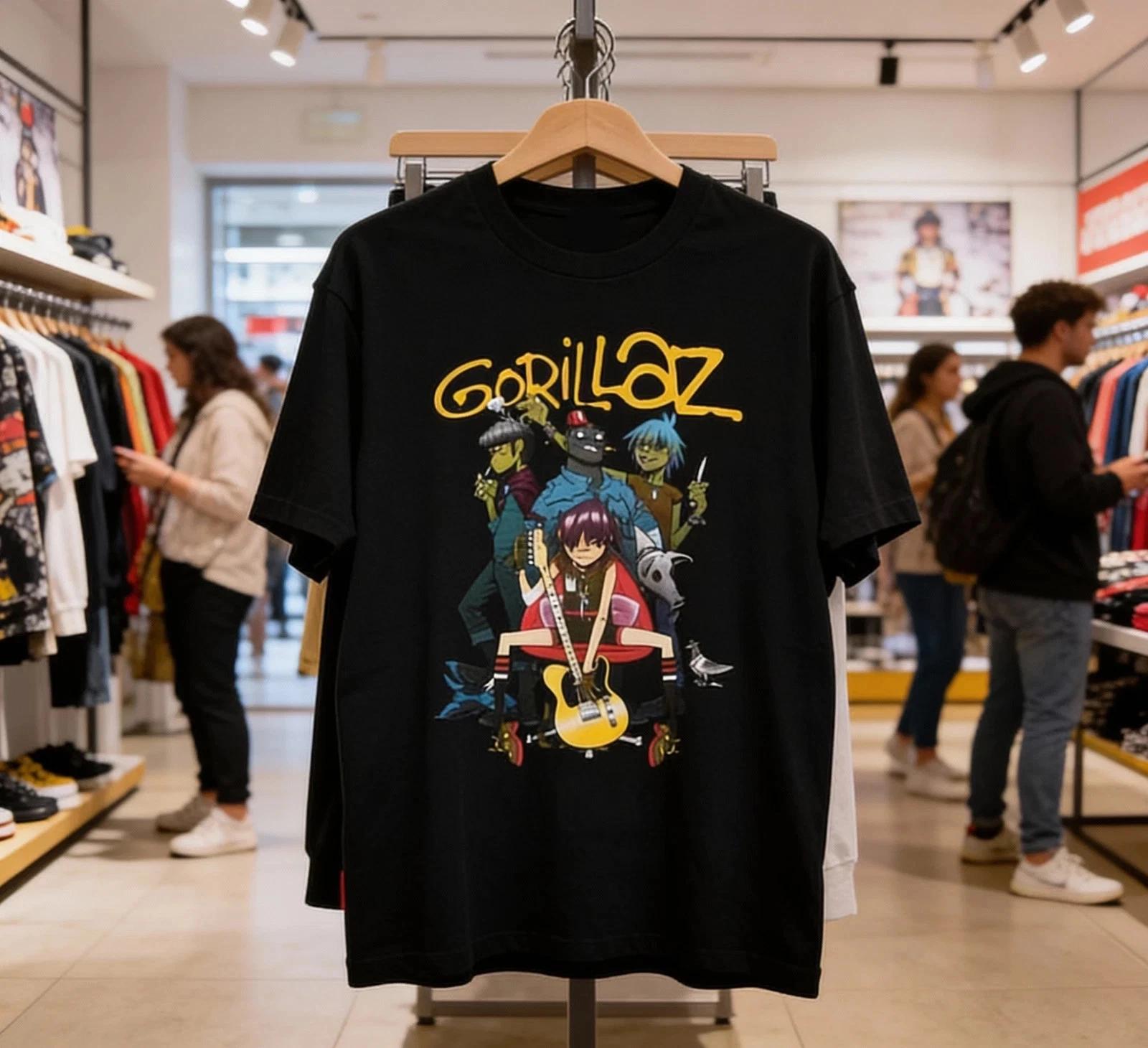 GORILLAZ BAND ALTERNATIVE Black Men T-shirt S-5XL S