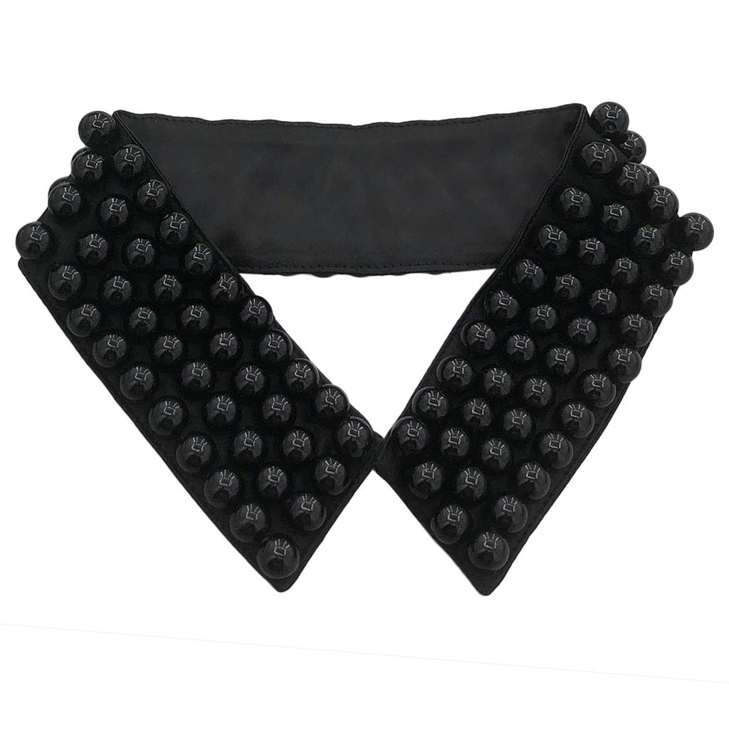 Elegant Imitation Pearls Accented Detachable Faux Collar Enhances Clothing Layers for Women Beaded Bib Choker Neckalce