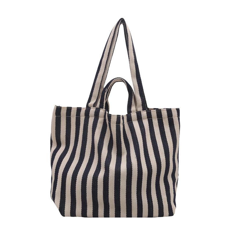 

Street Style Canvas Tote Bag Large Capacity For Shopping And Commuting синий