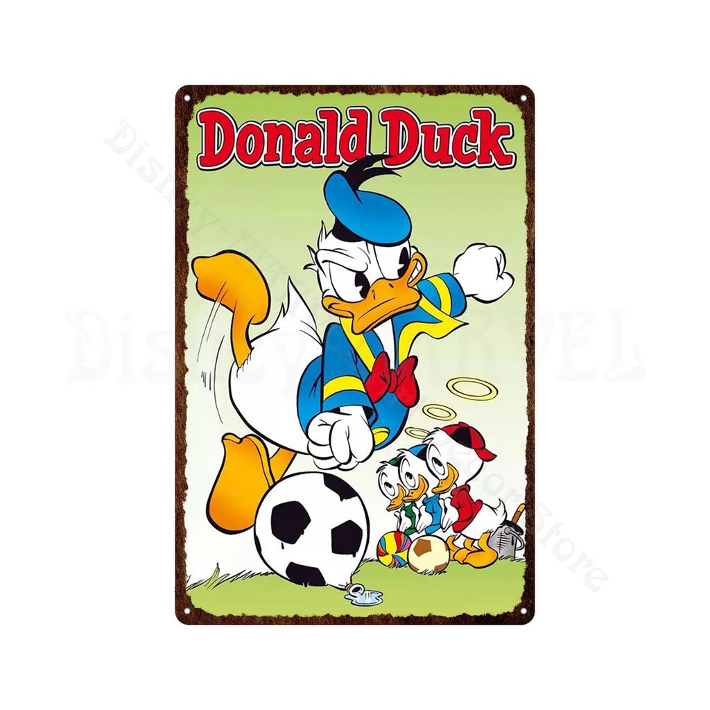 Metal Signs Donald Duck Uncle Scrooge Classic Animation Metal Poster Decorative Tin Painting Vintage Retro Kid Room Decor