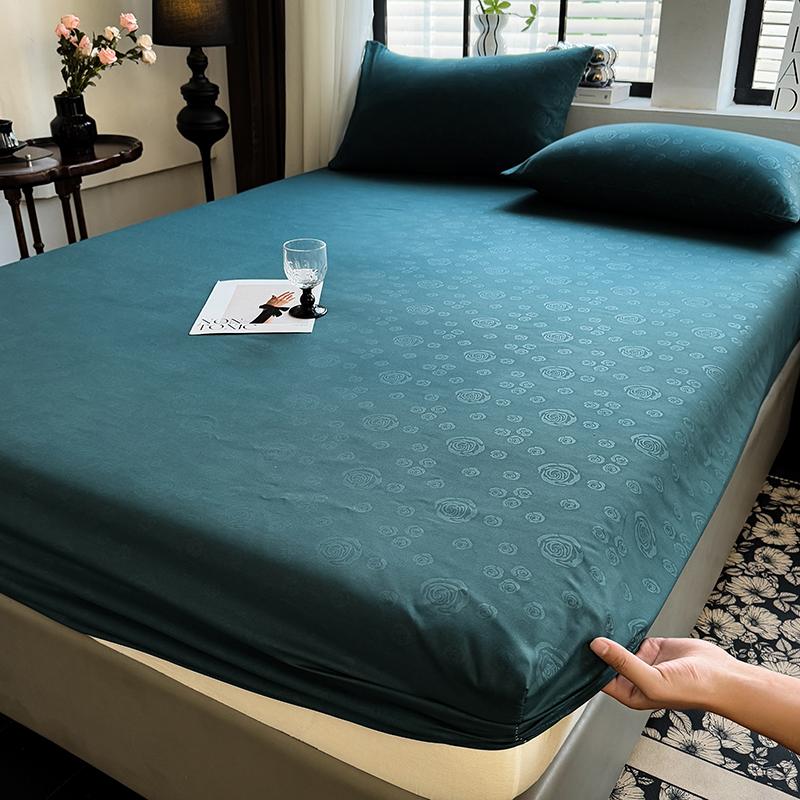 

1pcs 100% Polyester Printed Bedsheets Geometric Fitted Sheet Queen Bed Sheet Single King Fitted Bed Sheet Mattress Cover Only Pillowcase 2pc зелёный