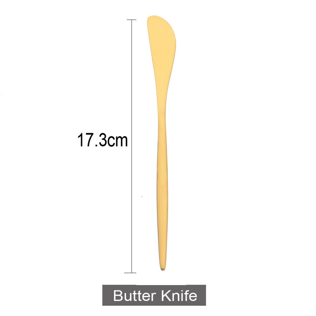 Black Gold Butter Knife Matte Stainless Steel Cutlery Cheese Dessert Jam Spreaders Cream Knifes Gold Dessert Tool Utensil