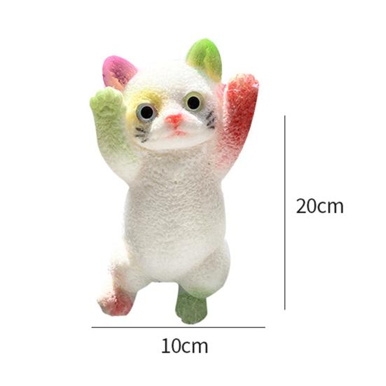 Cat Squeeze Toy Anxiety Stress Relief Kitten Pinch Sensory Toy Kids Teens Adults Soft TPR Stress Ball Animal Fidget Toy