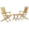 VidaXL Ensemble de bistro 3 pcs bambou, ensemble de bistro de jardin, ensemble de balcon, ensemble de meubles d'extérieur 3278523