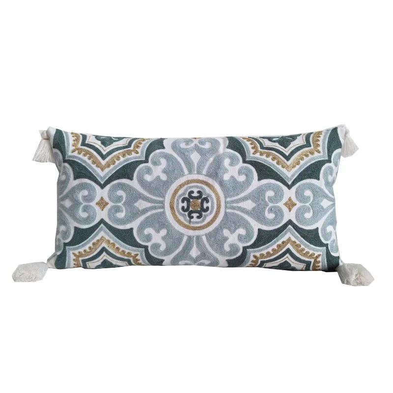 30x60cm Bohemian Embroidered Throw Pillow Cover Living Room Sofa Hand Cushion Waist Cover Bedding Pillowcase Premium Product