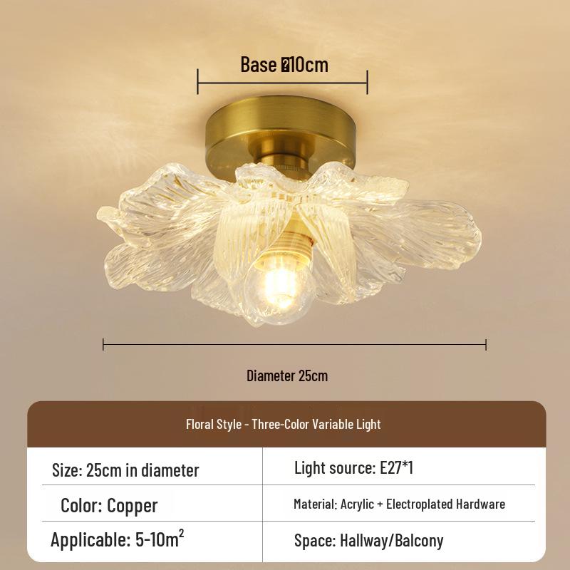 Vintage Chinese Corridor Light: Elegant Glass Ceiling Fixture for Entryway, Balcony, or Closet